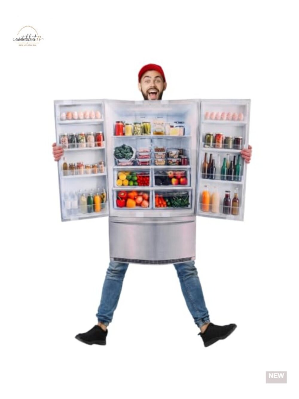 Adult Refrigerator Halloween Costume Felt Slip-On Cosplay Party Dress Up